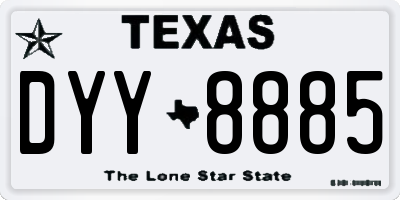 TX license plate DYY8885