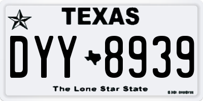 TX license plate DYY8939