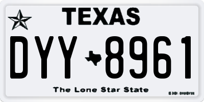 TX license plate DYY8961