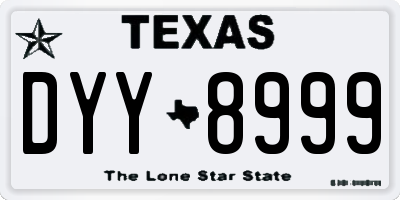 TX license plate DYY8999