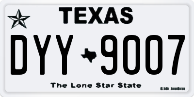 TX license plate DYY9007