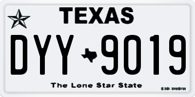 TX license plate DYY9019