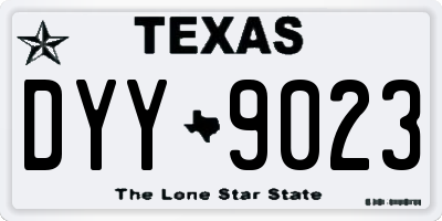 TX license plate DYY9023