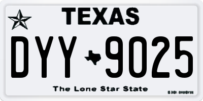TX license plate DYY9025