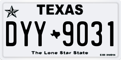TX license plate DYY9031