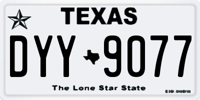 TX license plate DYY9077
