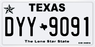 TX license plate DYY9091