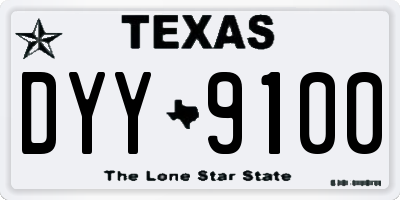 TX license plate DYY9100