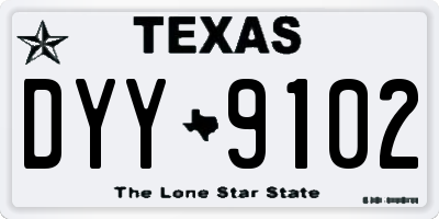 TX license plate DYY9102