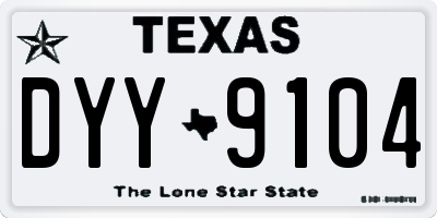 TX license plate DYY9104