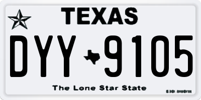 TX license plate DYY9105