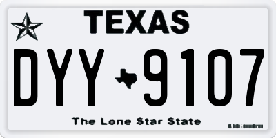 TX license plate DYY9107