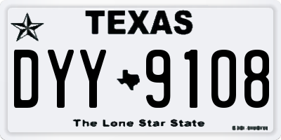 TX license plate DYY9108