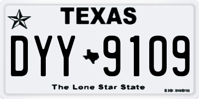 TX license plate DYY9109