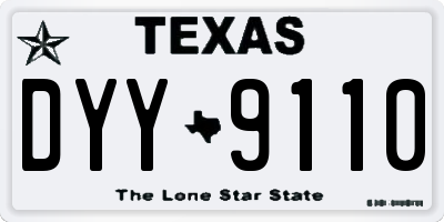 TX license plate DYY9110