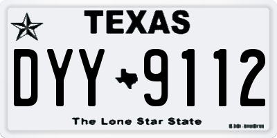 TX license plate DYY9112