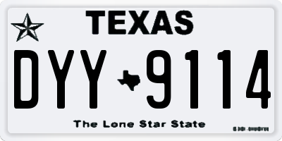 TX license plate DYY9114