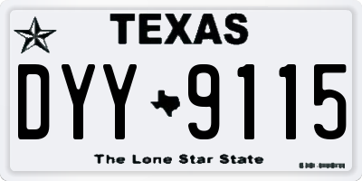 TX license plate DYY9115