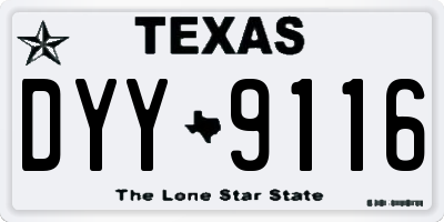 TX license plate DYY9116