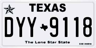 TX license plate DYY9118