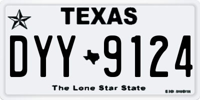TX license plate DYY9124