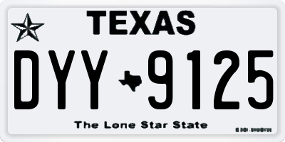 TX license plate DYY9125