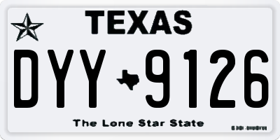 TX license plate DYY9126