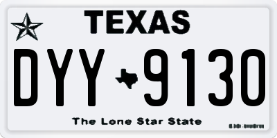 TX license plate DYY9130