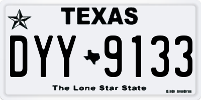 TX license plate DYY9133