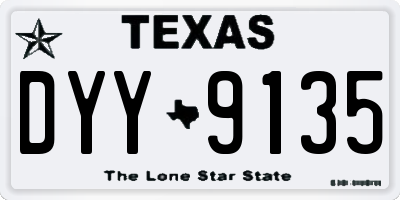 TX license plate DYY9135