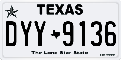 TX license plate DYY9136