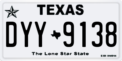 TX license plate DYY9138