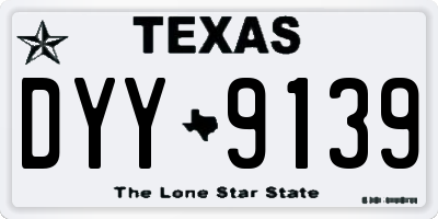 TX license plate DYY9139
