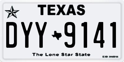 TX license plate DYY9141