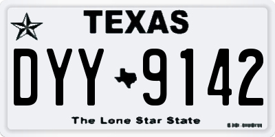 TX license plate DYY9142