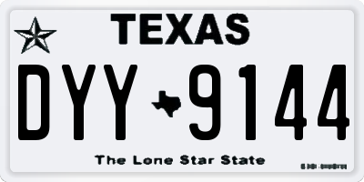 TX license plate DYY9144