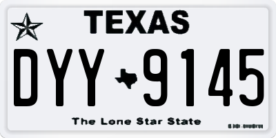 TX license plate DYY9145