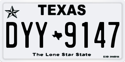 TX license plate DYY9147