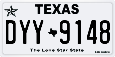 TX license plate DYY9148