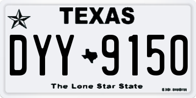 TX license plate DYY9150