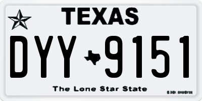 TX license plate DYY9151