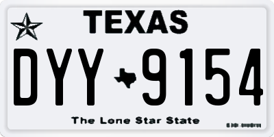TX license plate DYY9154