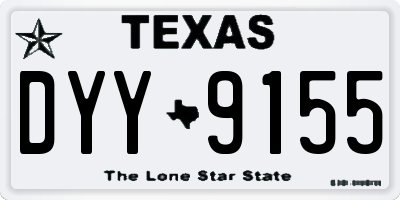 TX license plate DYY9155
