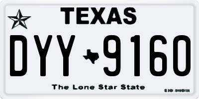 TX license plate DYY9160