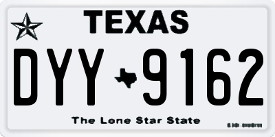 TX license plate DYY9162
