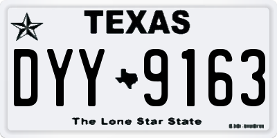 TX license plate DYY9163