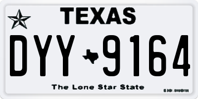TX license plate DYY9164