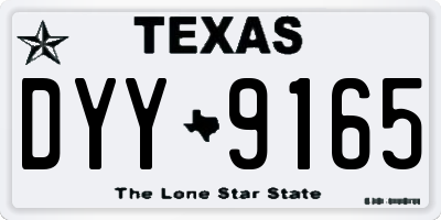 TX license plate DYY9165