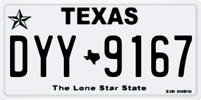TX license plate DYY9167
