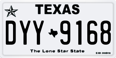 TX license plate DYY9168